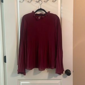 Red Blouse with pleating